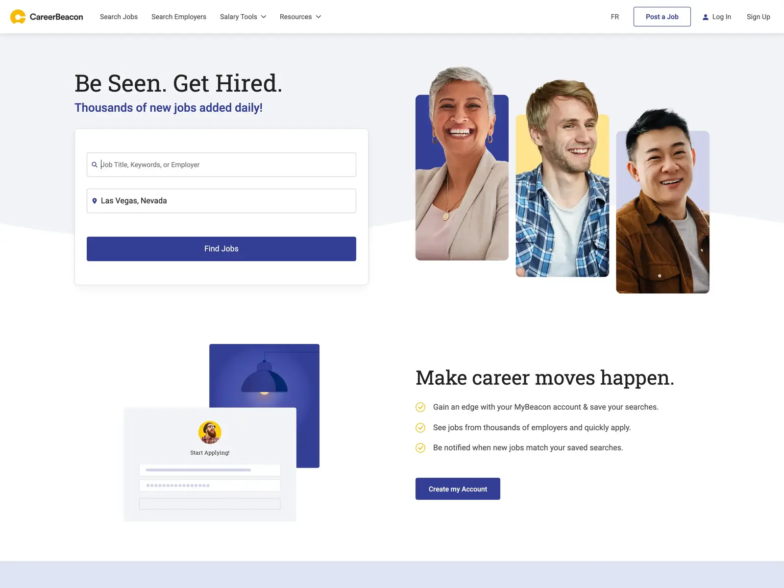 Screenshot of CareerBeacon