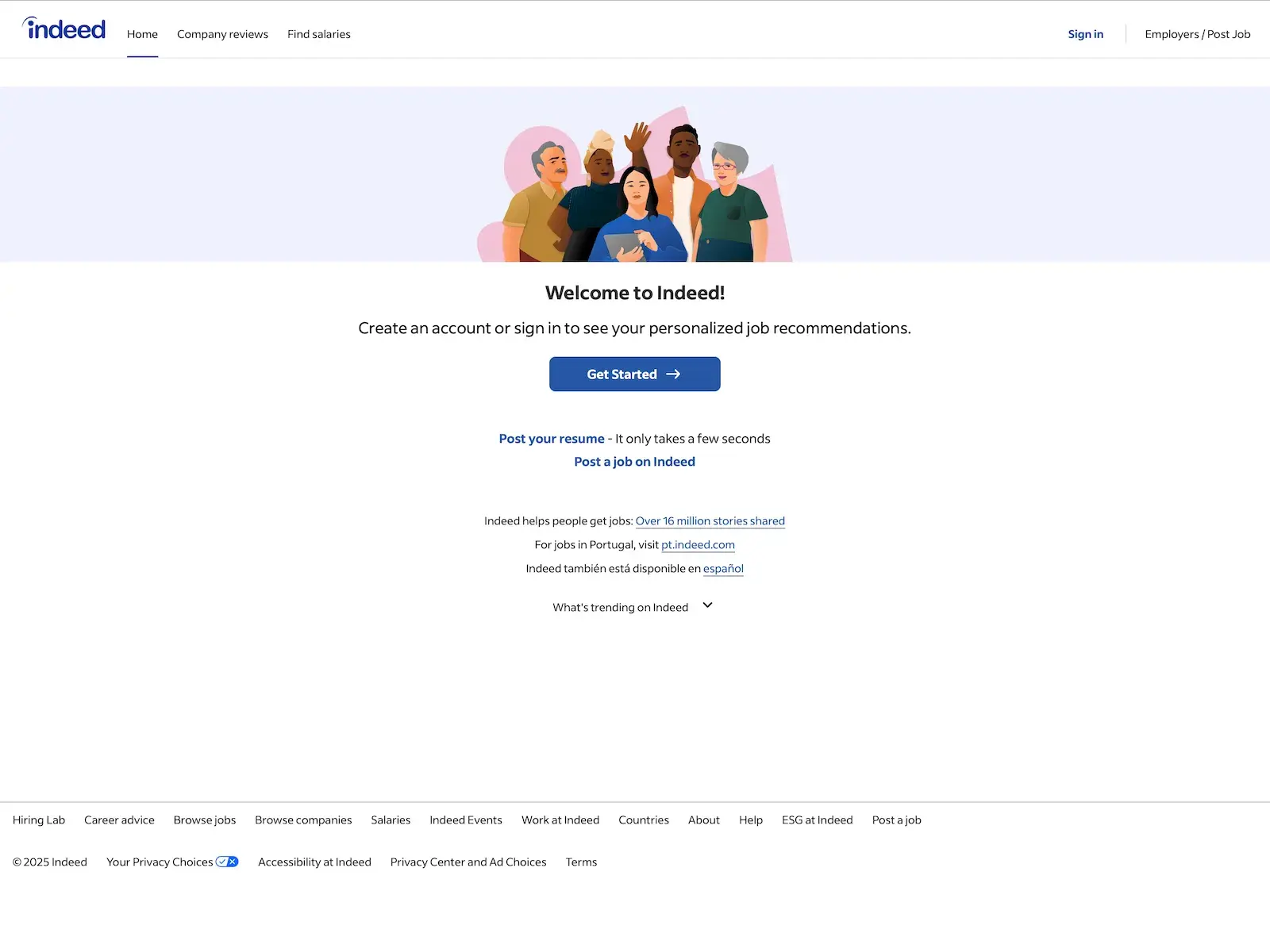 Screenshot of Indeed
