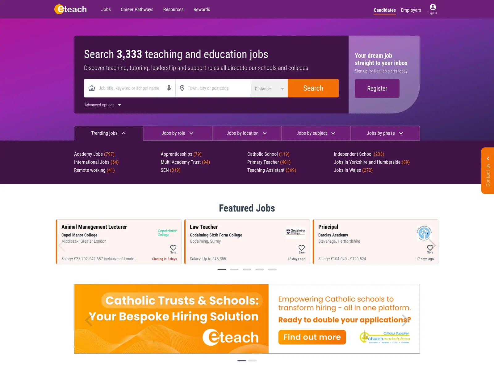 Screenshot of Eteach
