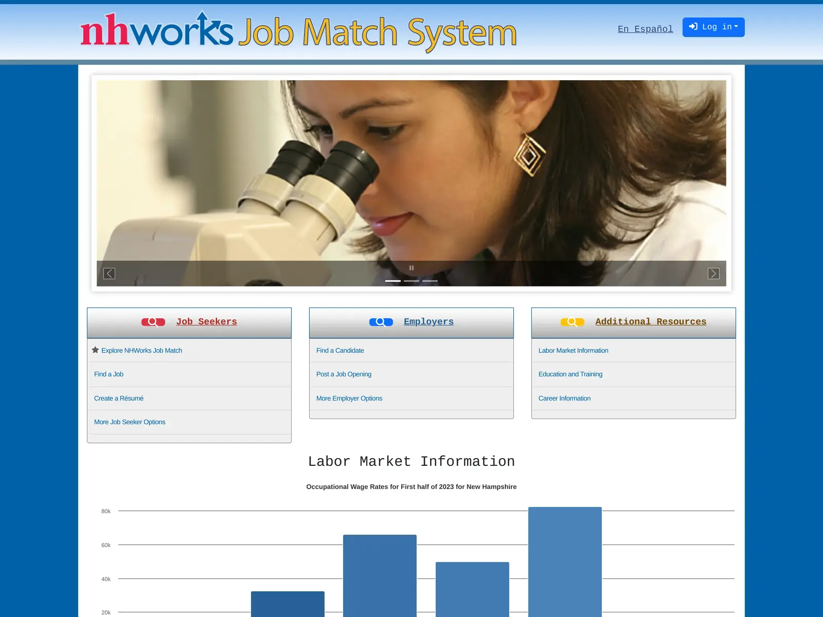 Screenshot of NHWorks Job Match