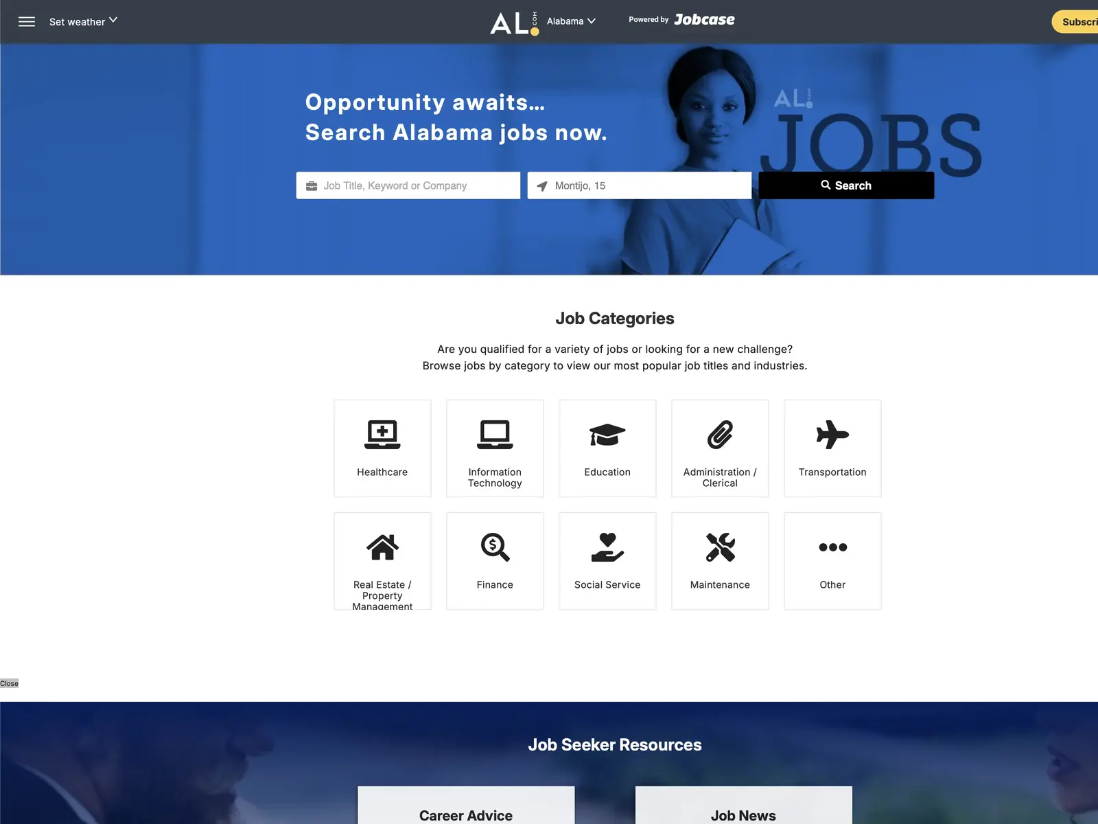 Screenshot of AL.com Jobs