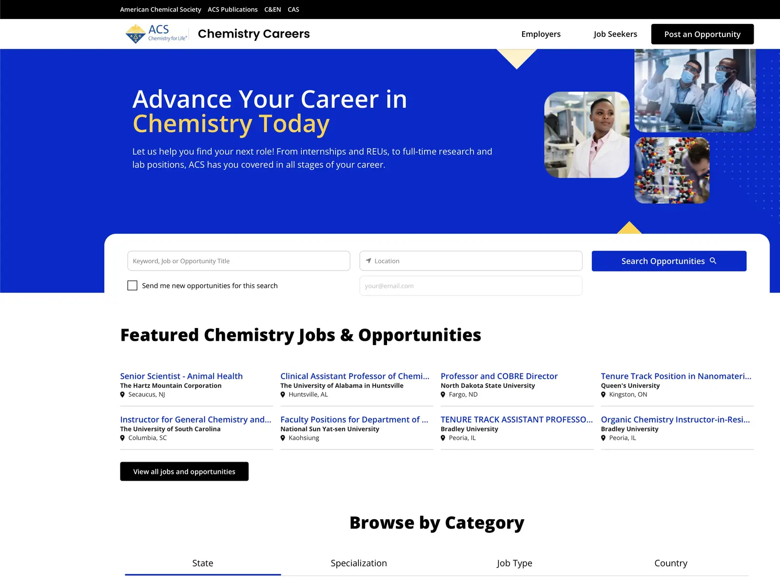 Screenshot of C&ENjobs
