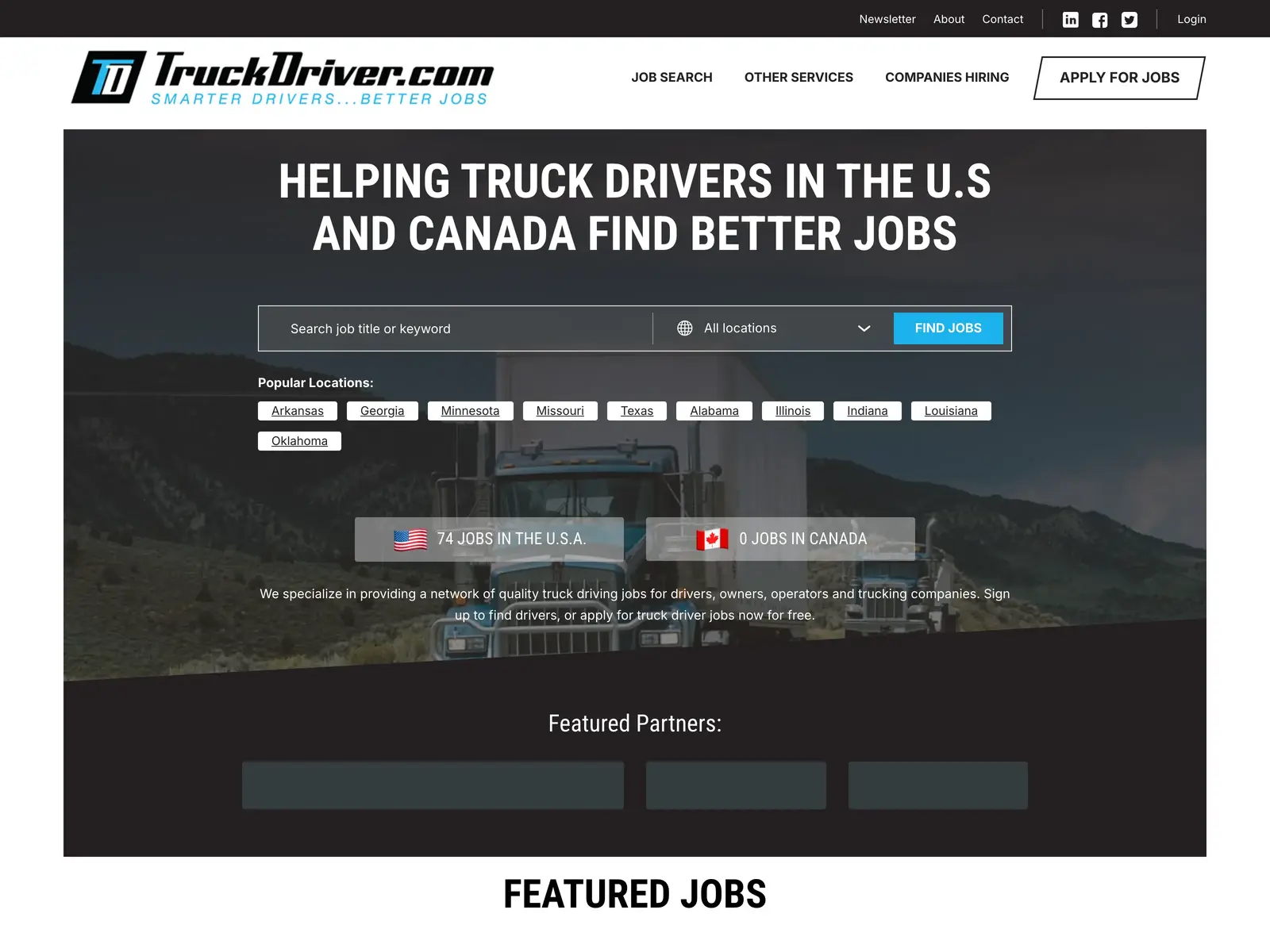 Screenshot of TruckDriver.com