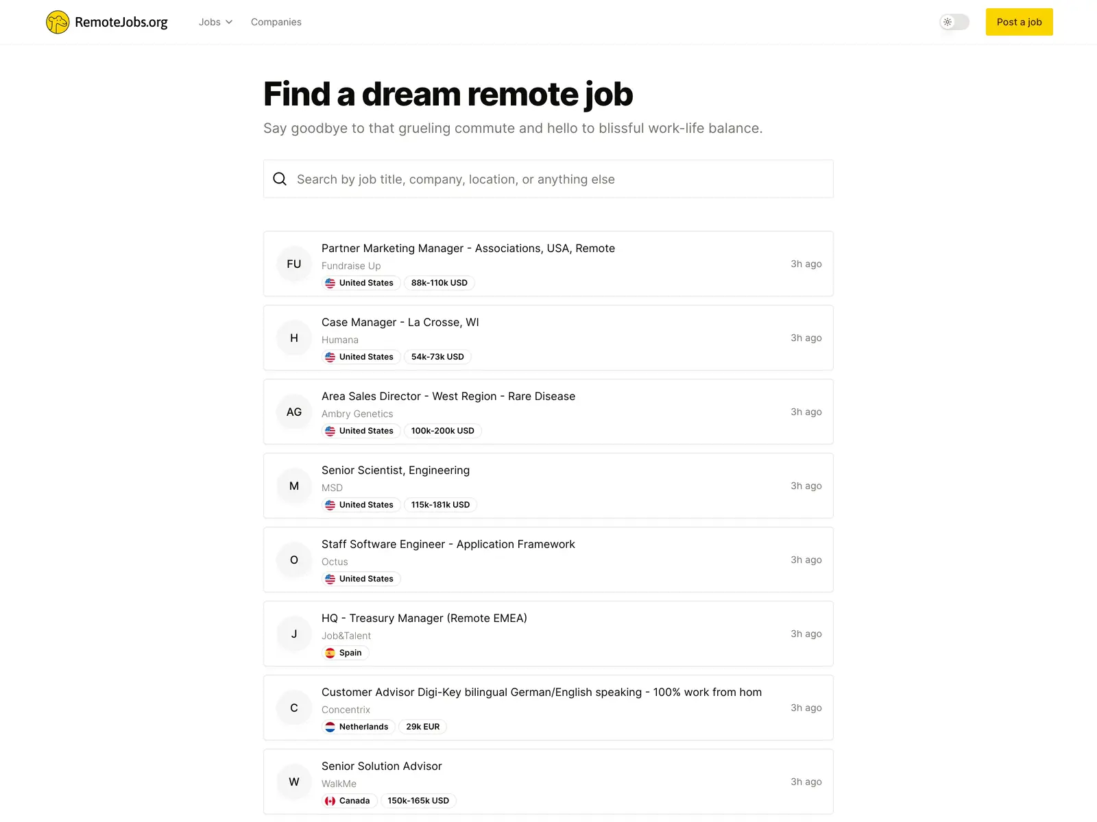 Screenshot of RemoteJobs.org