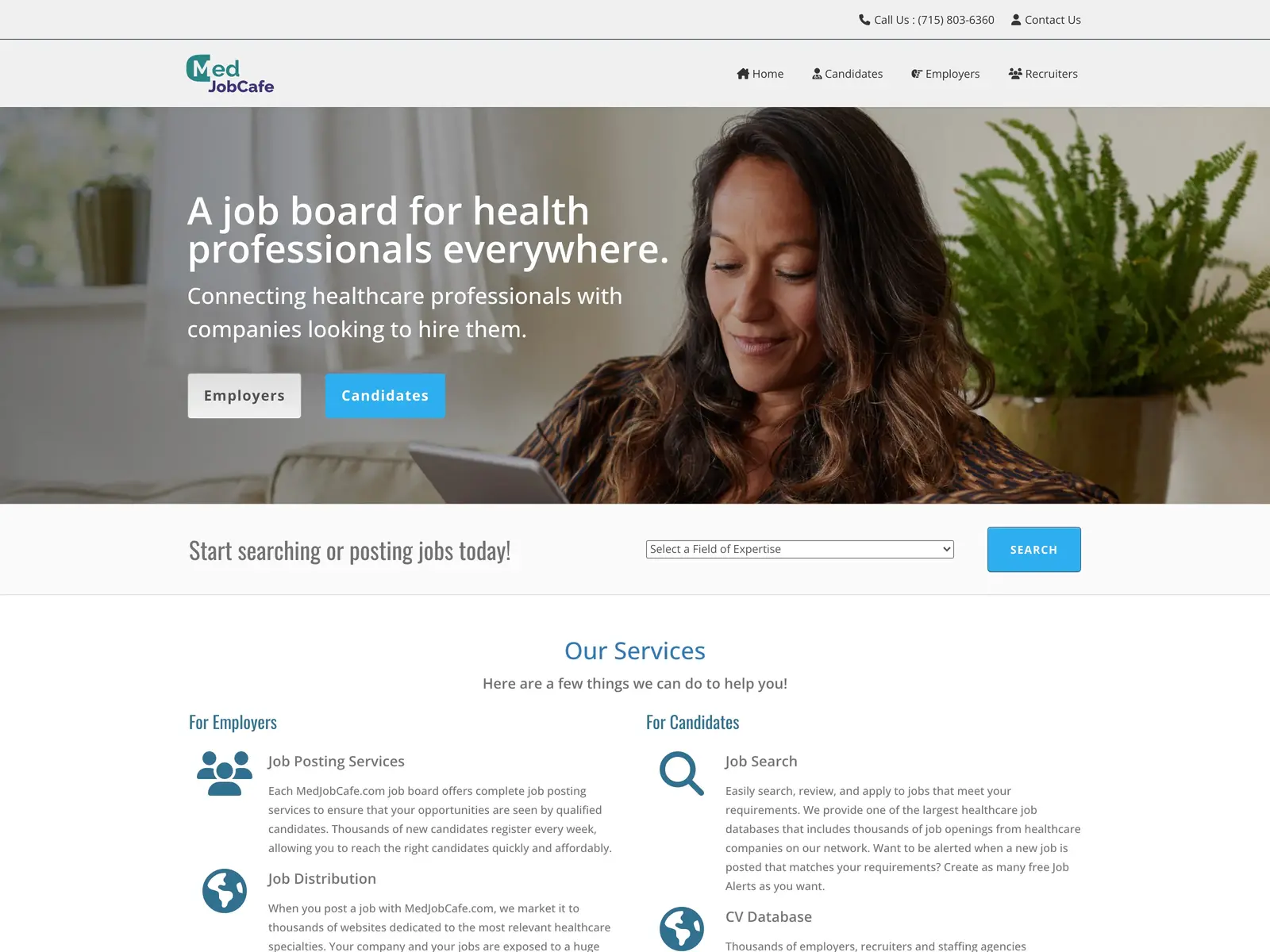 Screenshot of MedJobCafe