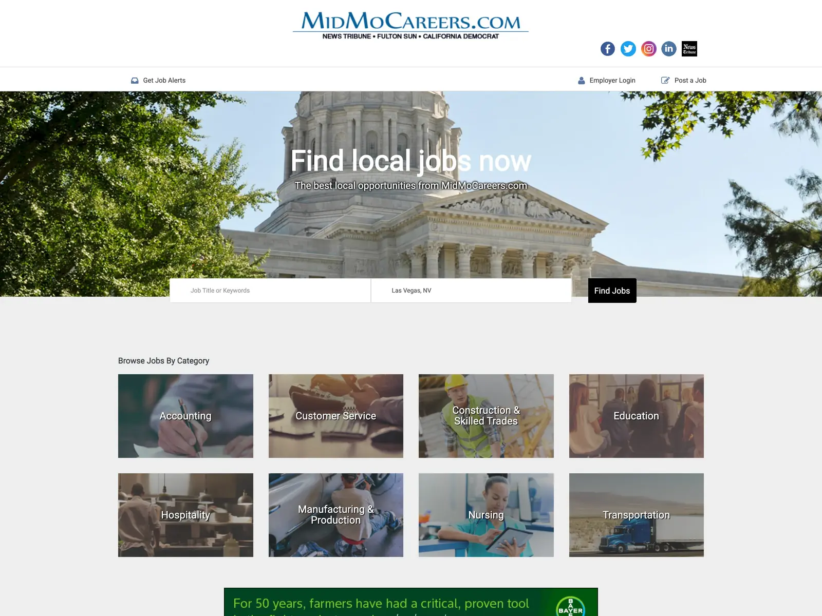 Screenshot of MidMoCareers.com