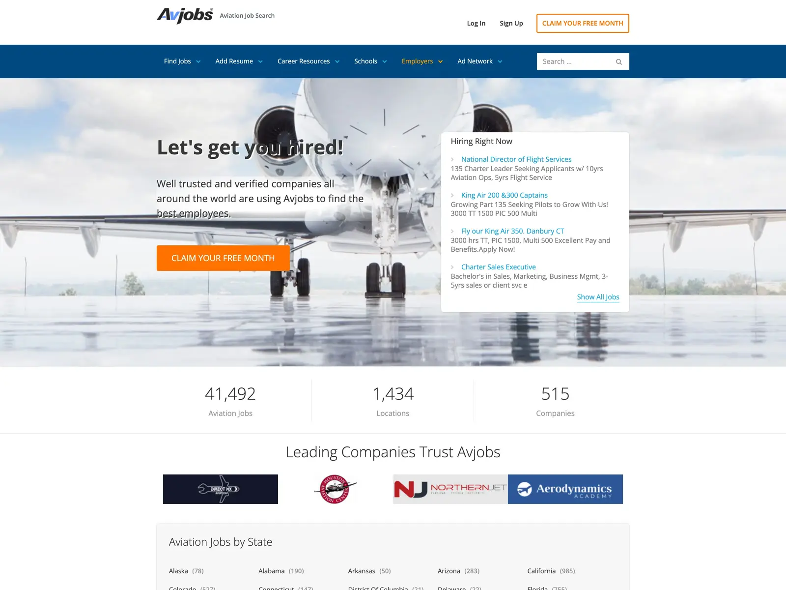 Screenshot of Avjobs