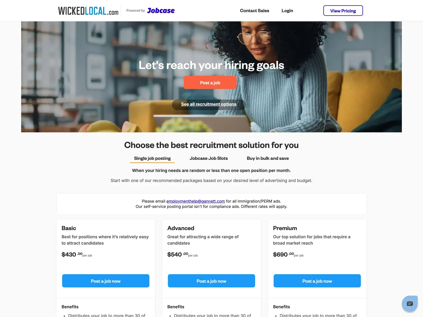 Screenshot of WickedLocal.com Jobs