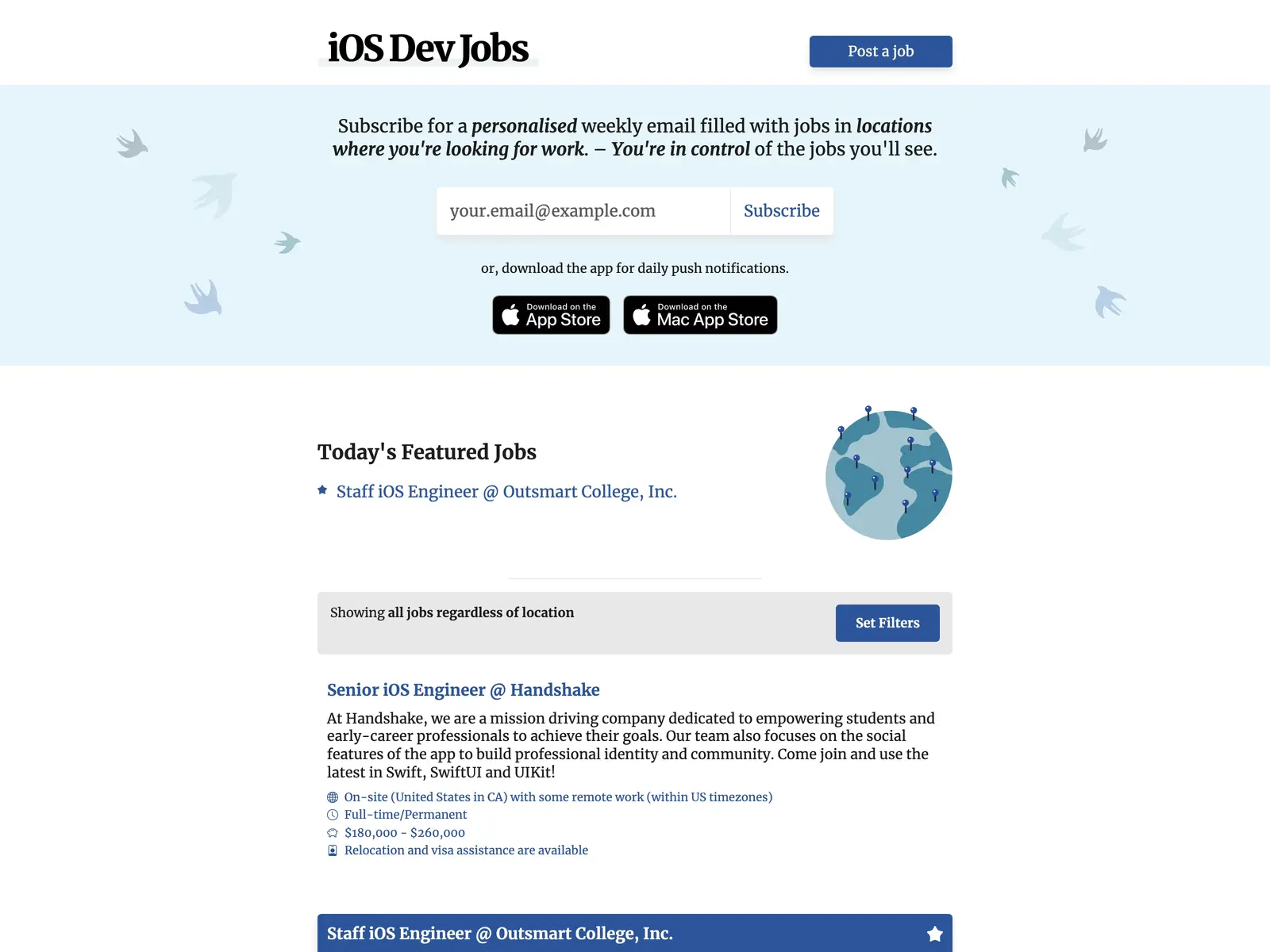 Screenshot of iOS Dev Jobs