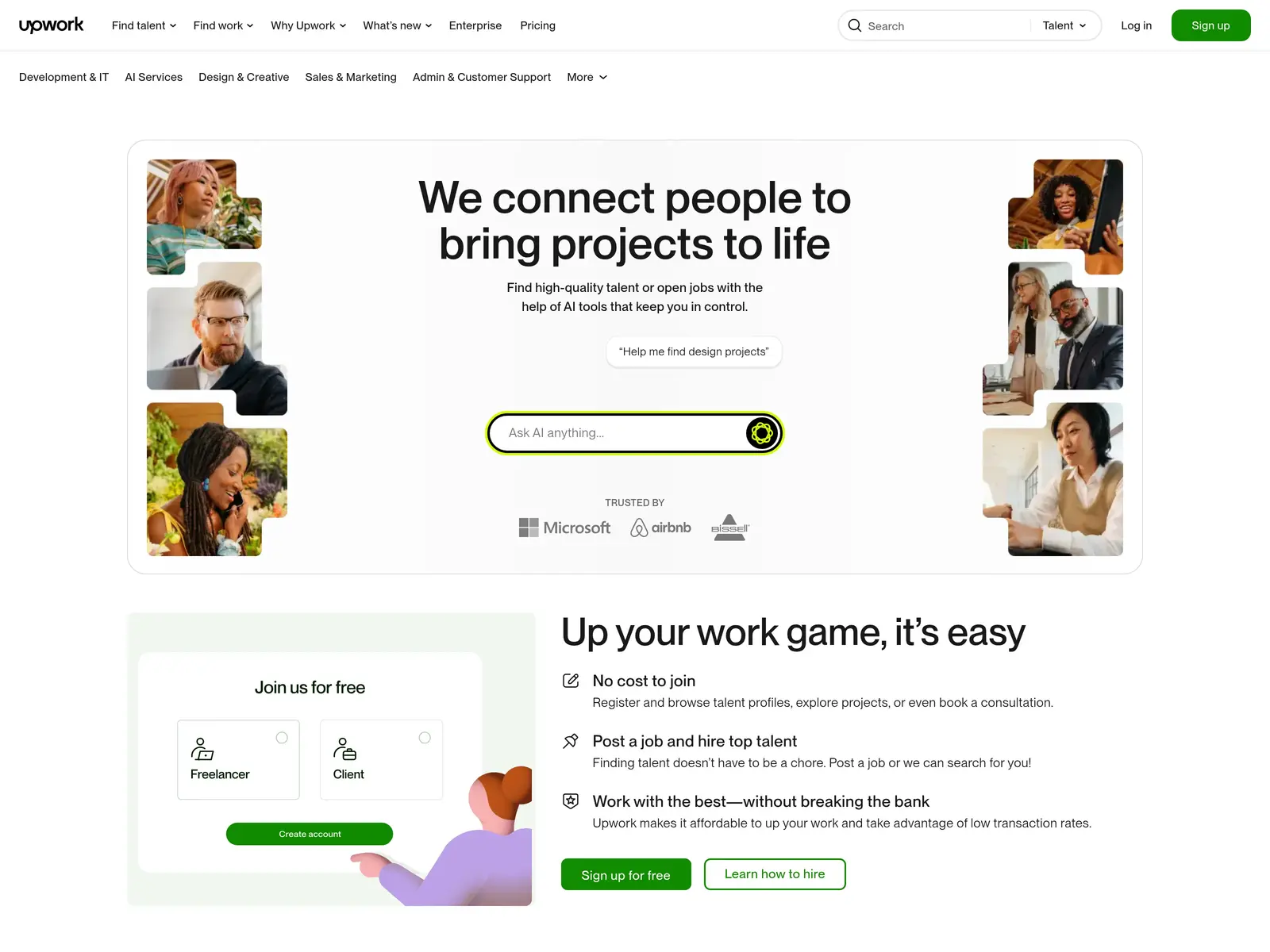 Screenshot of Upwork