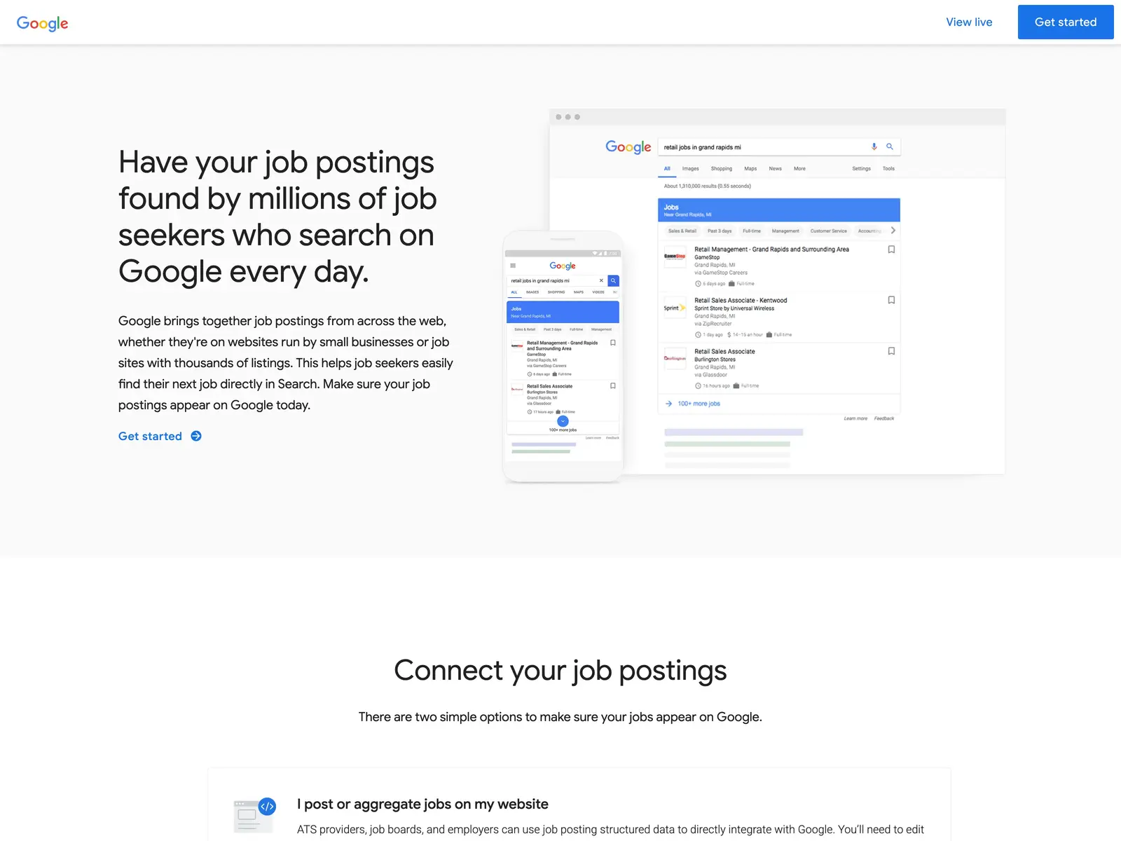 Screenshot of Google for Jobs