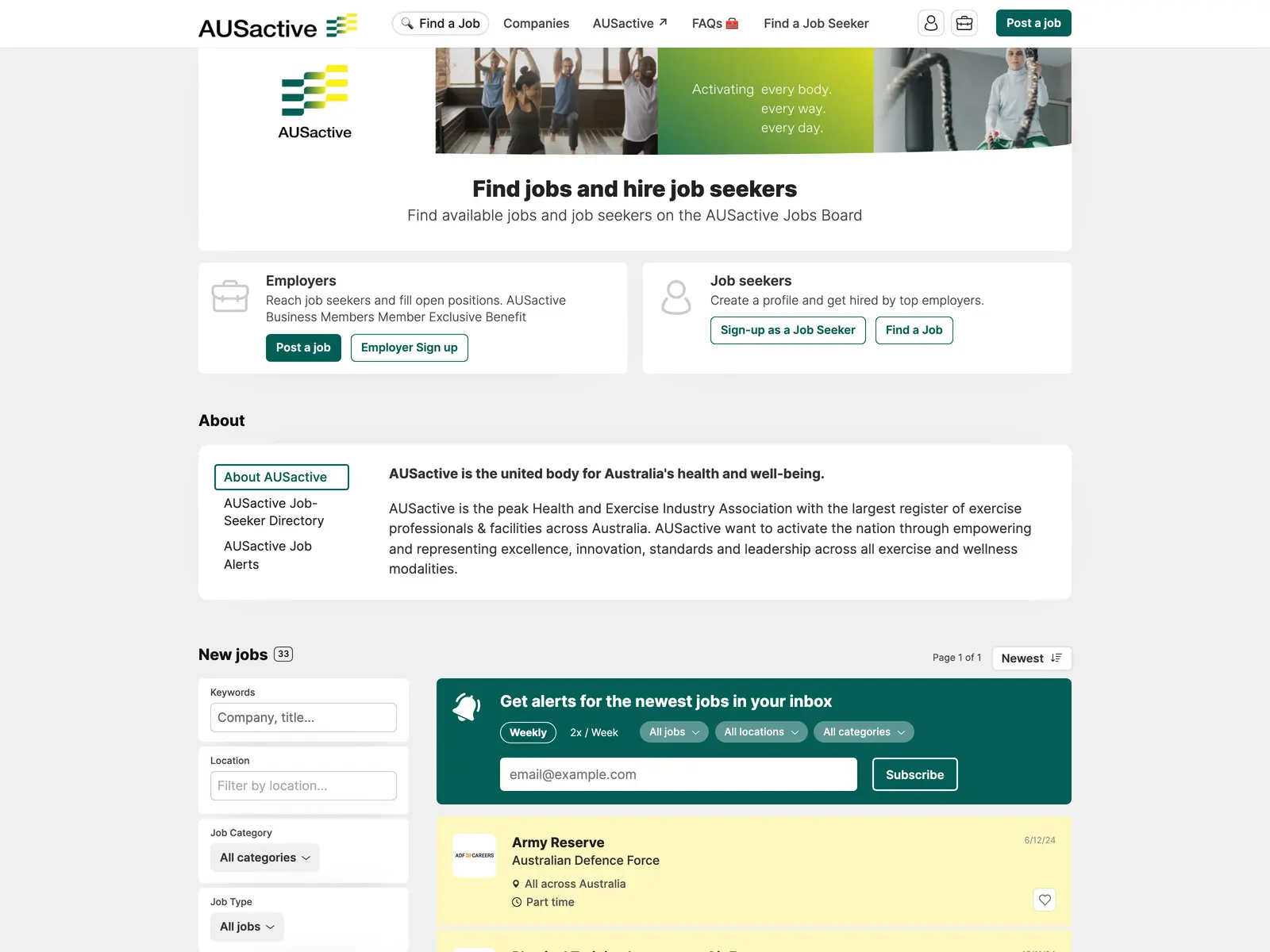 Screenshot of AUSactive