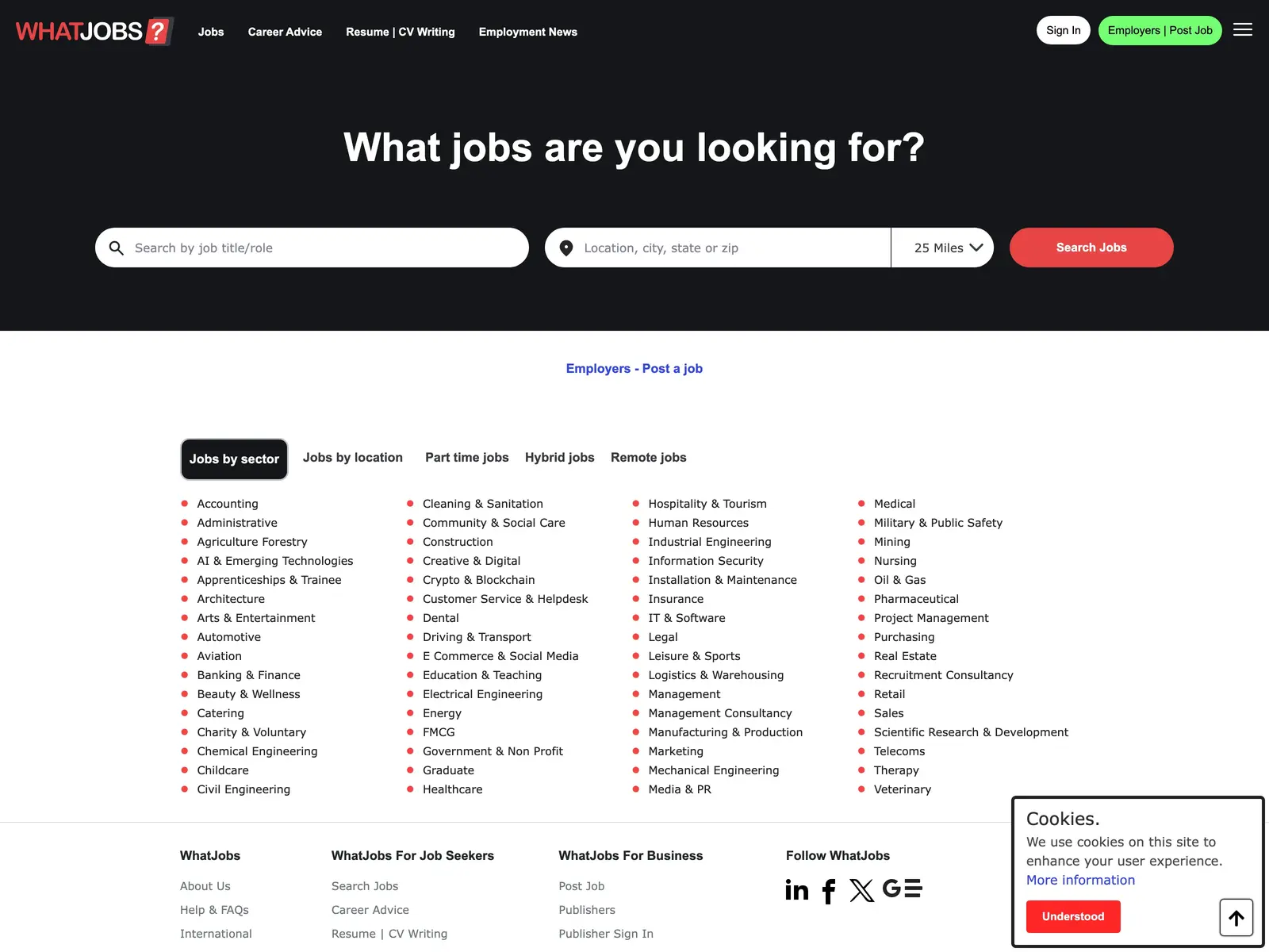 Screenshot of WhatJobs