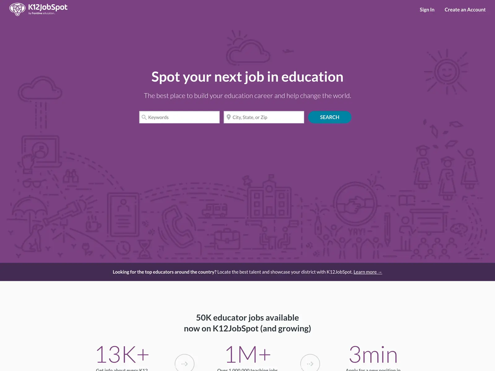 Screenshot of K12JobSpot