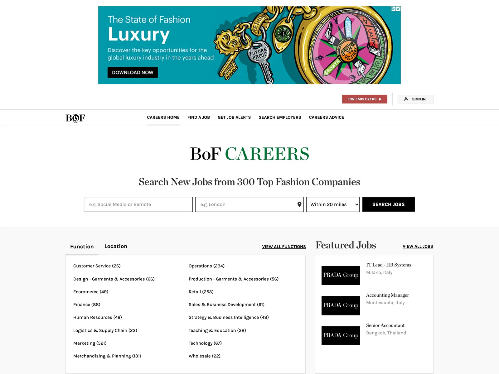 Screenshot of BoF Careers