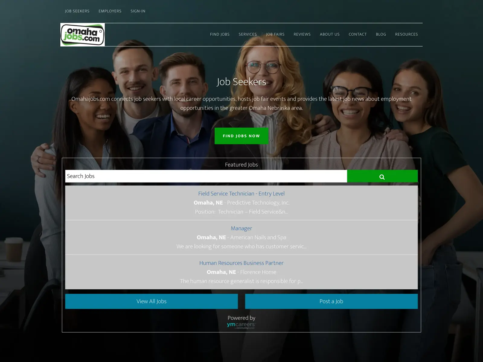 Screenshot of OmahaJobs.com
