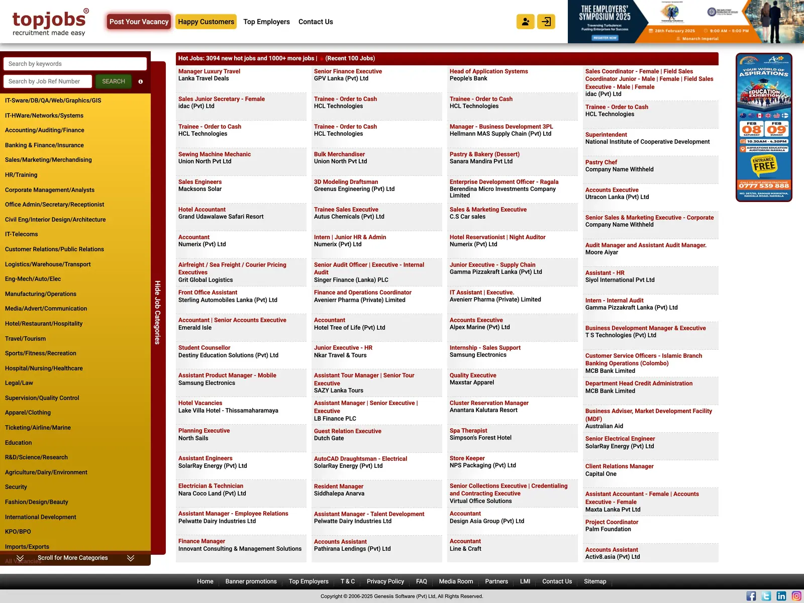Screenshot of topjobs