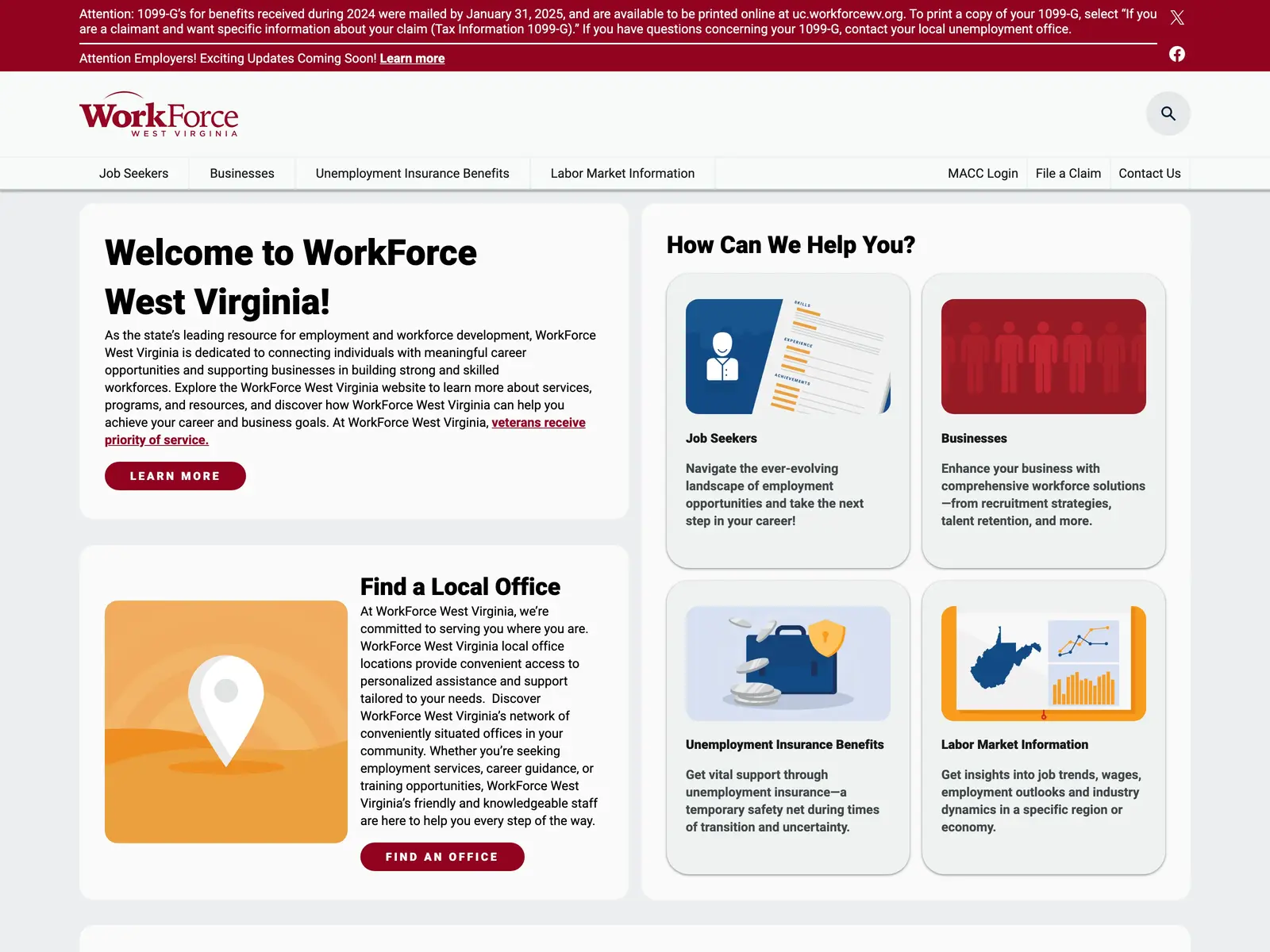 Screenshot of WorkForce West Virginia