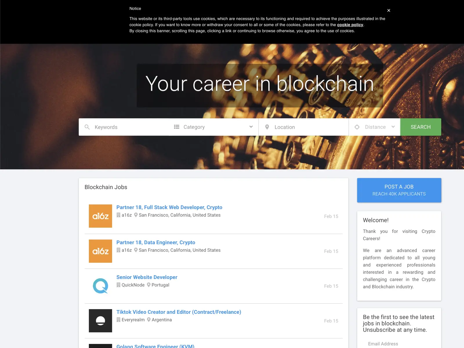 Screenshot of Crypto Careers