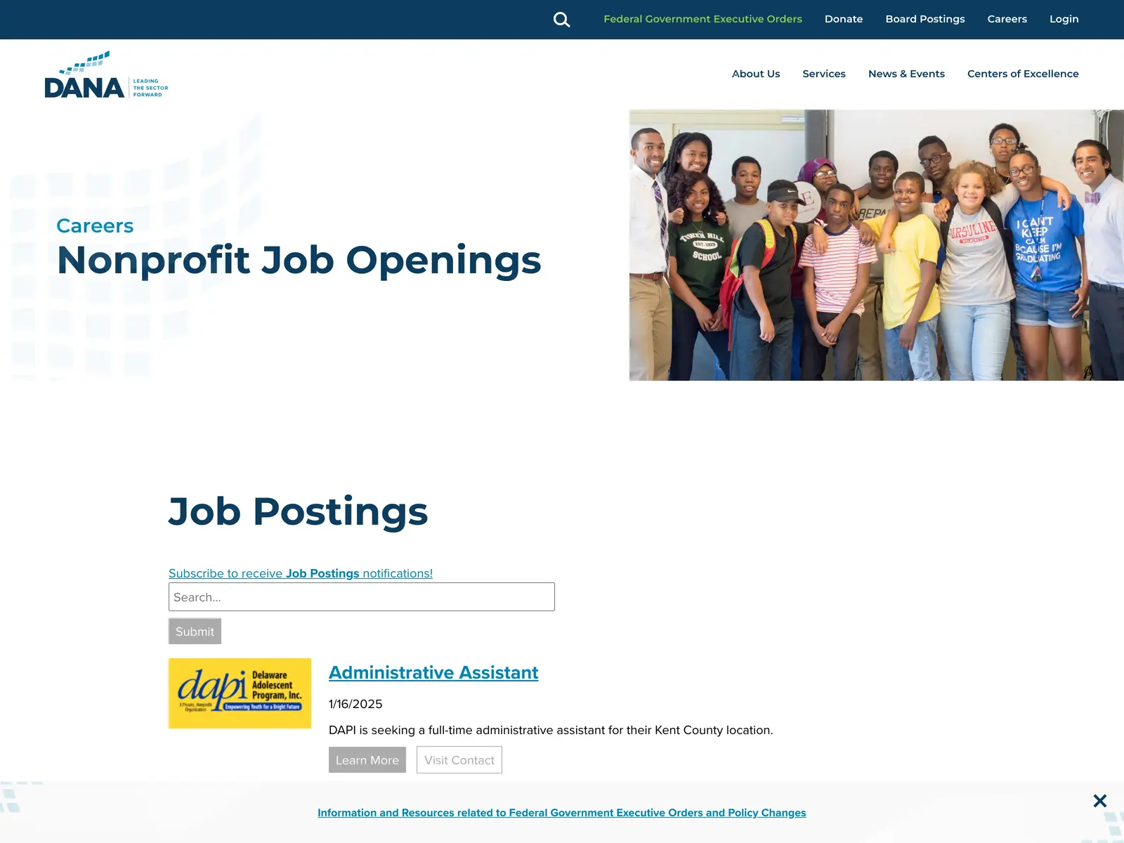 Screenshot of DANA Careers