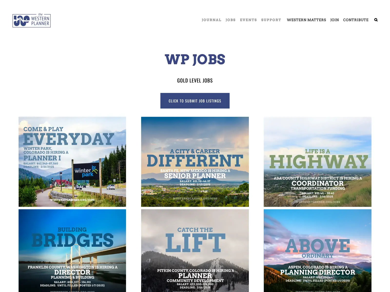 Screenshot of The Western Planner Jobs