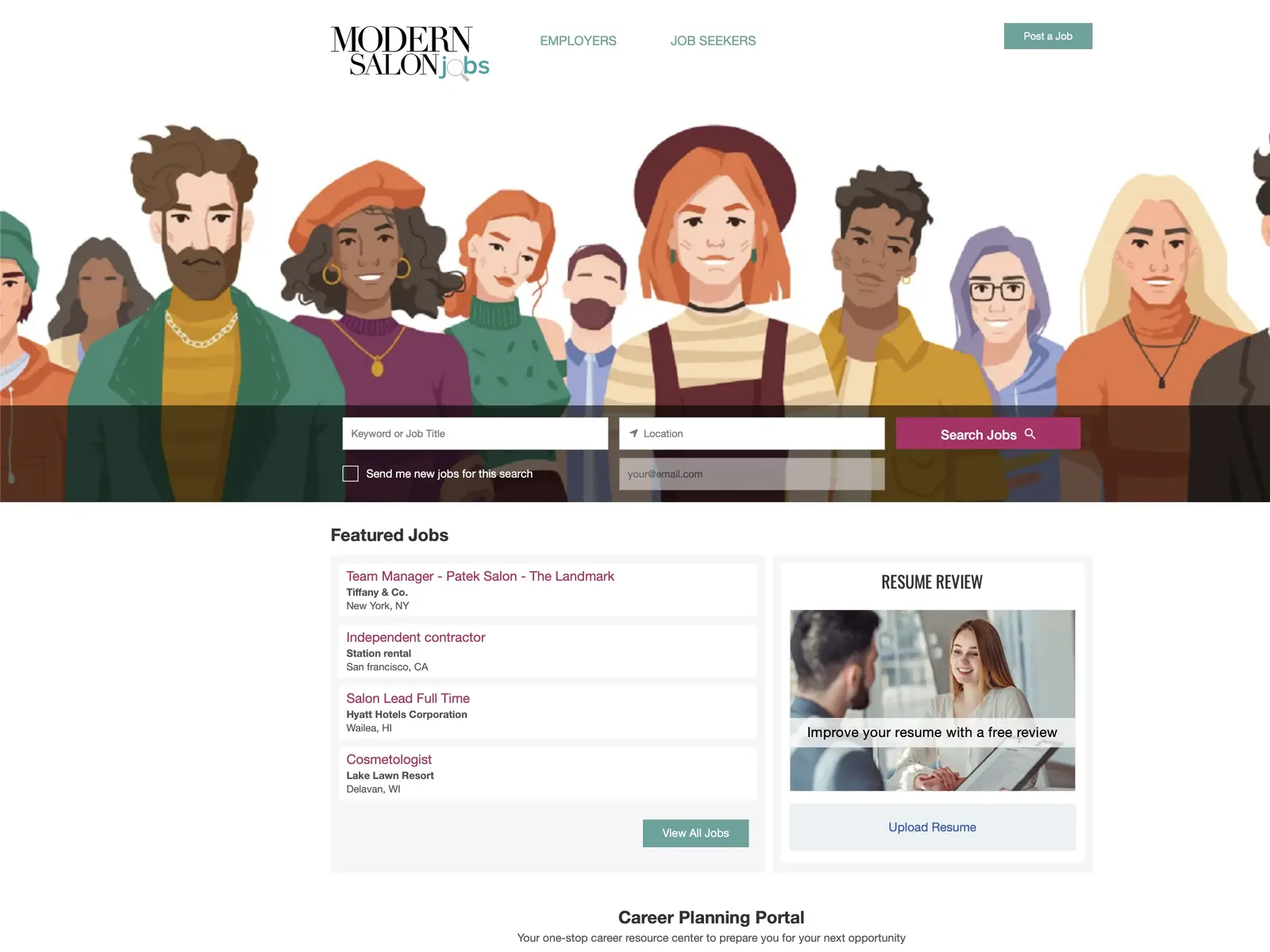 Screenshot of Modern Salon Career Center
