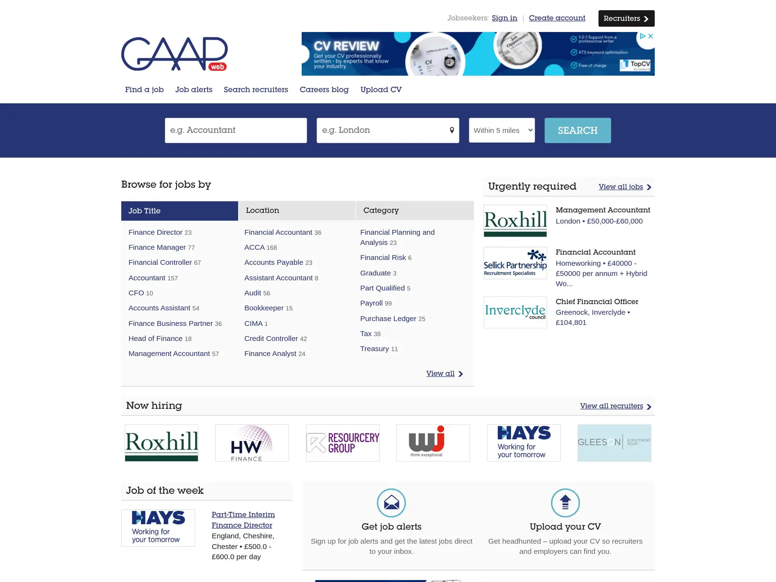Screenshot of GAAPweb