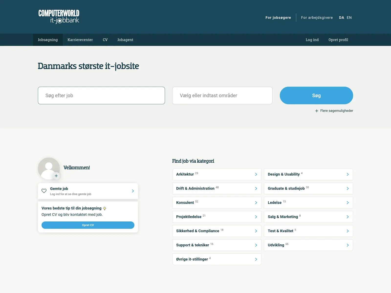 Screenshot of Computerworld it-jobbank