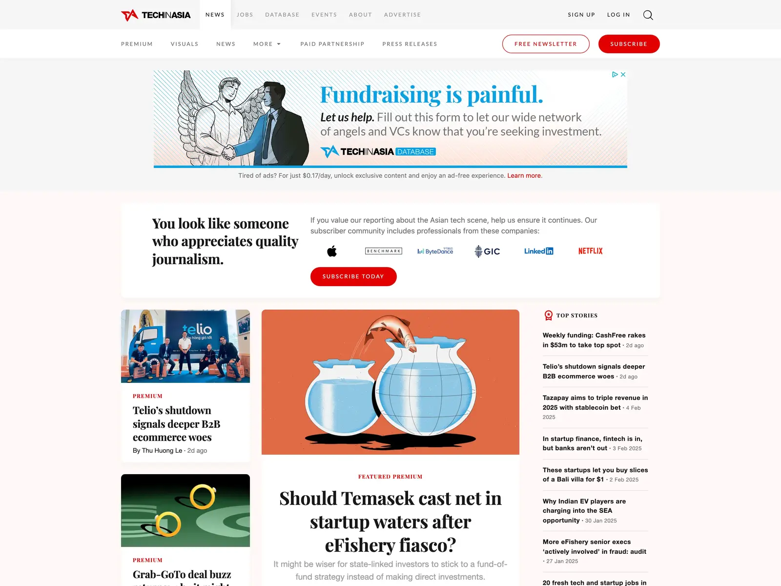 Screenshot of Tech in Asia