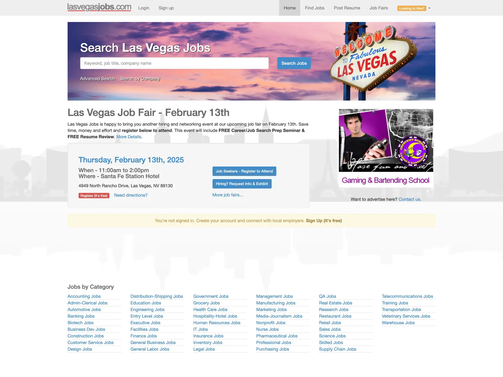 Screenshot of Las Vegas Jobs