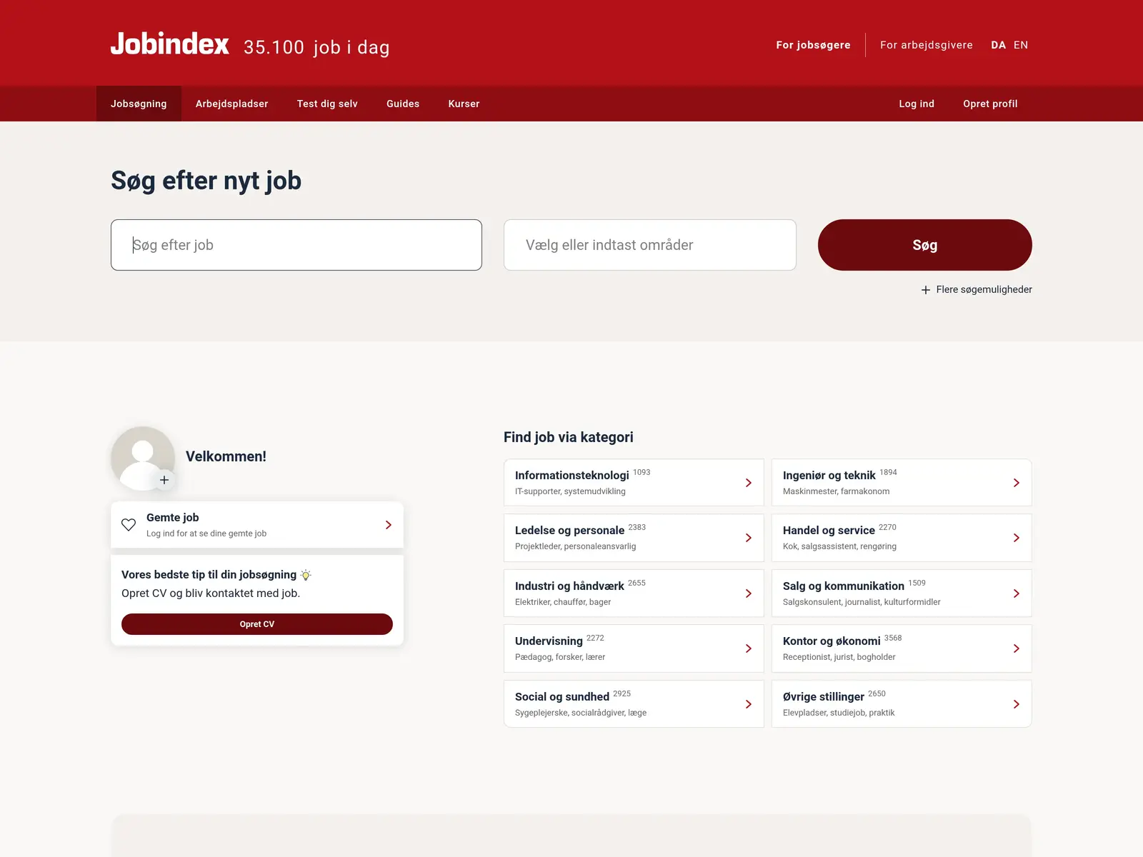 Screenshot of Jobindex