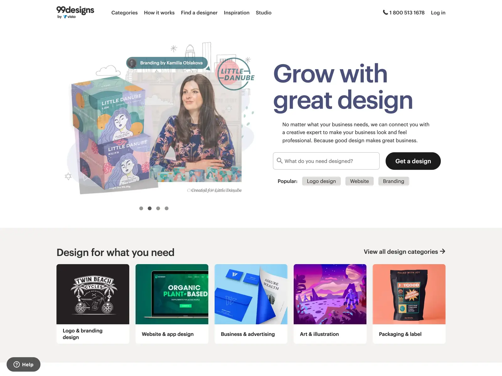 Screenshot of 99designs