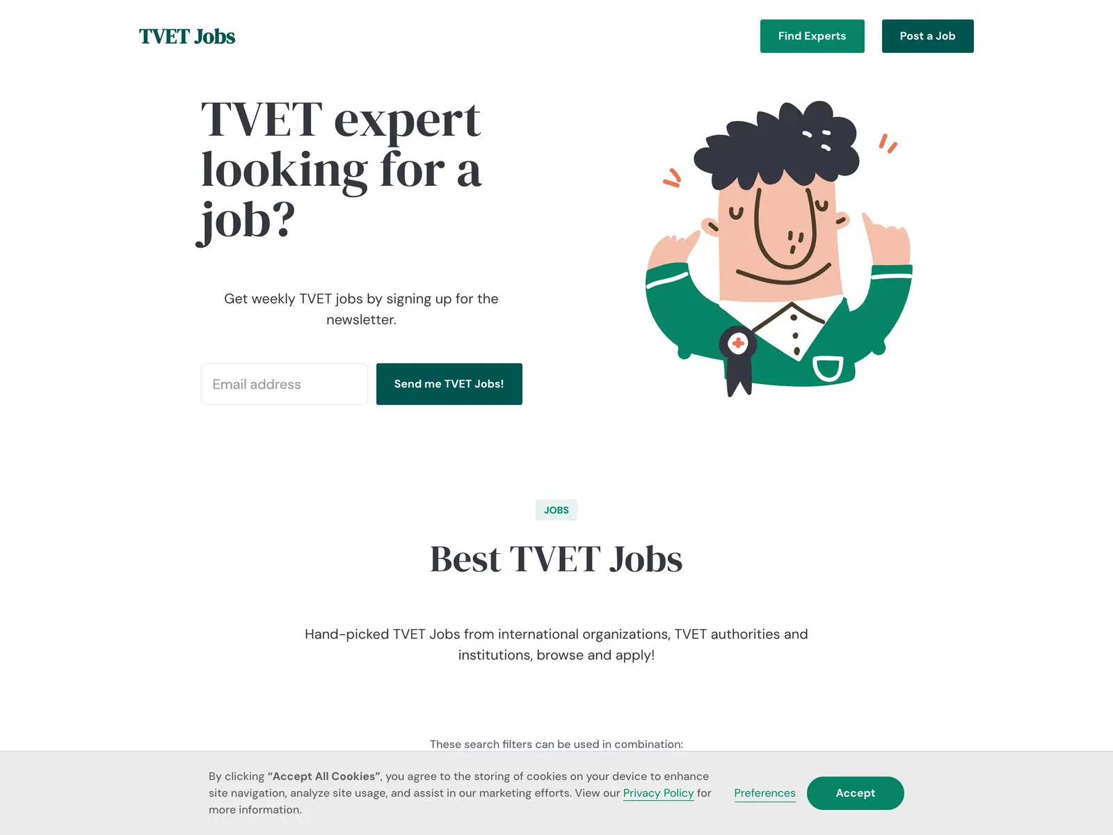 Screenshot of TVET Jobs