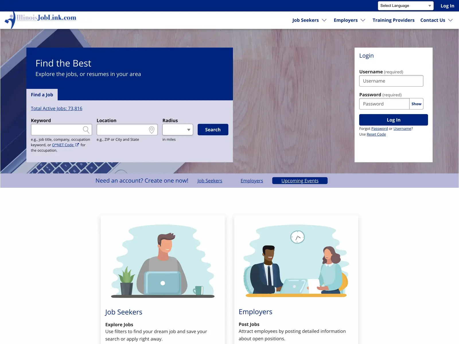 Screenshot of IllinoisJobLink.com