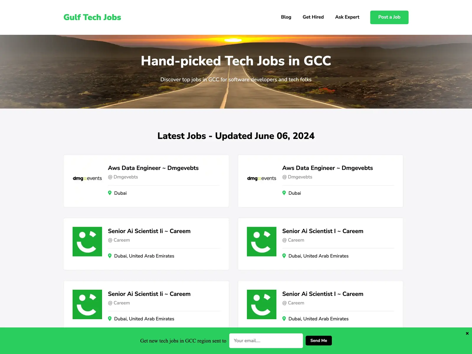 Screenshot of Gulf Tech Jobs