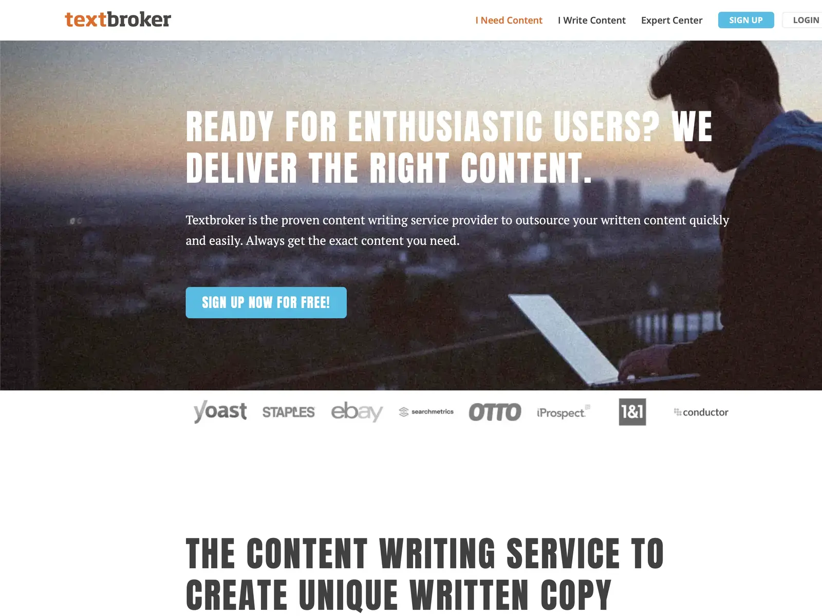 Screenshot of Textbroker