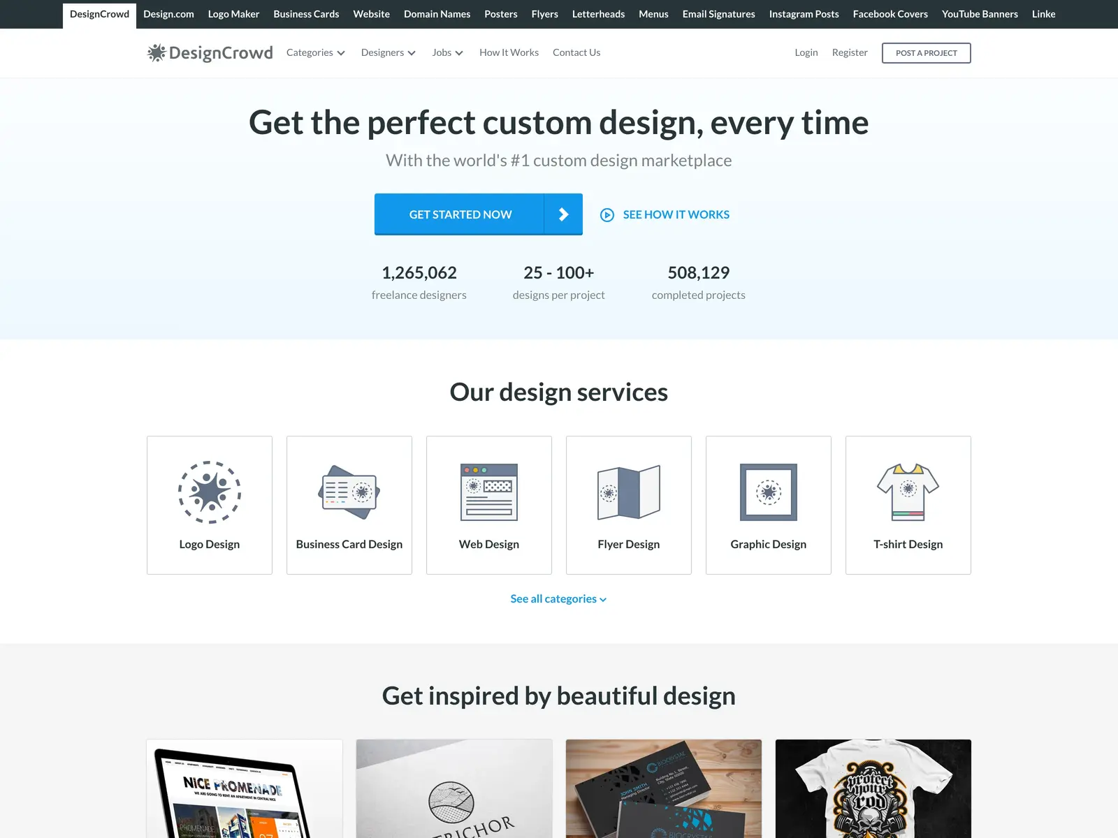 Screenshot of DesignCrowd