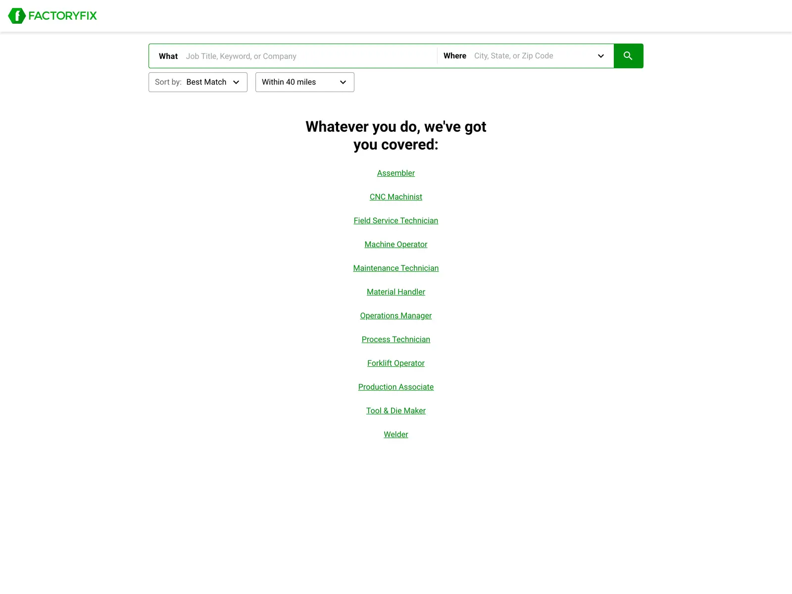 Screenshot of FactoryFix