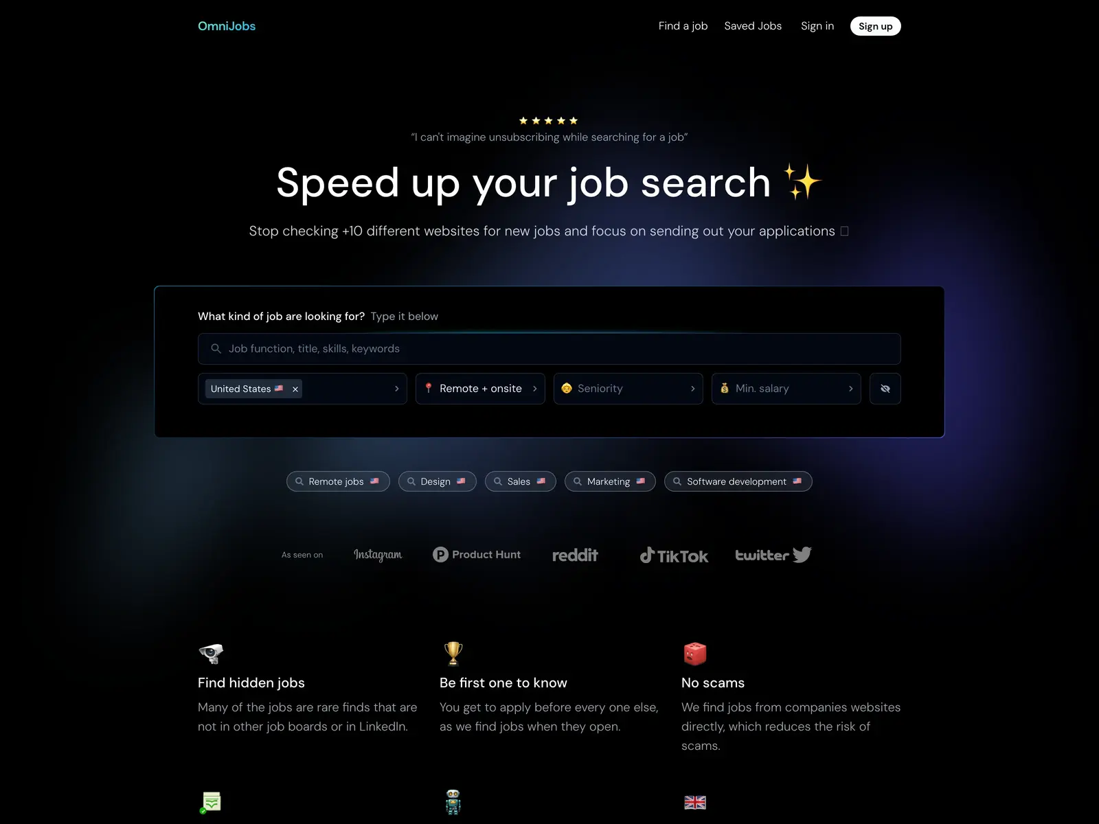 Screenshot of OmniJobs