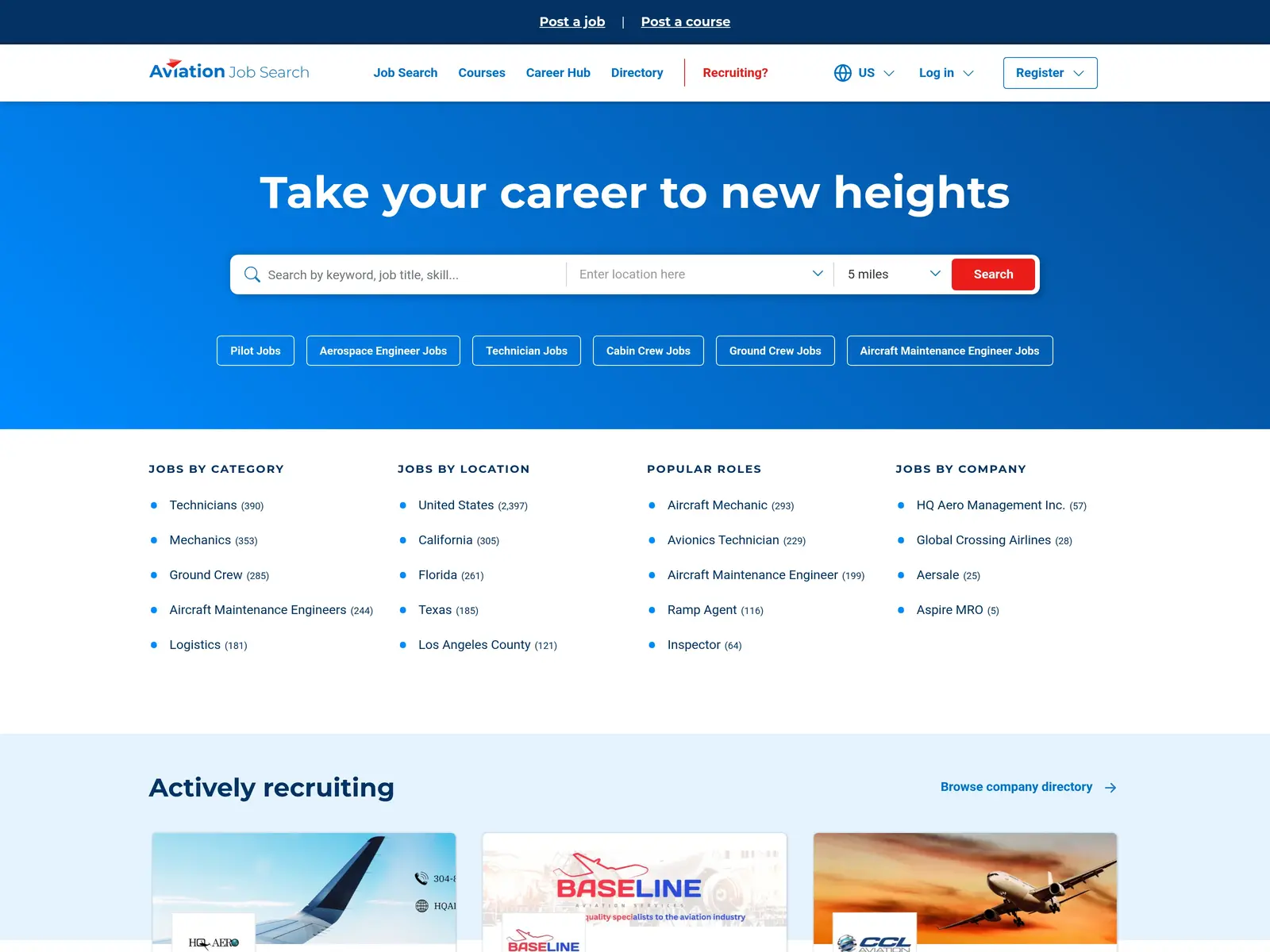 Screenshot of Aviation Job Search