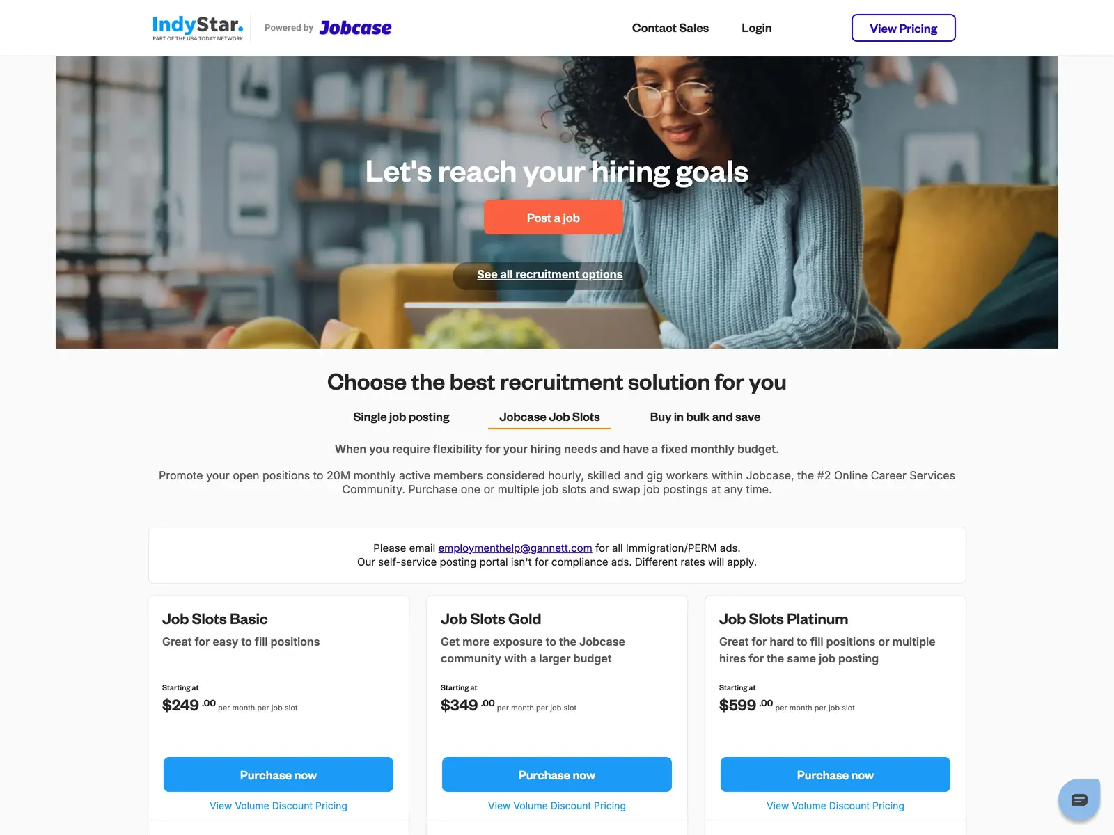 Screenshot of IndyStar Jobs