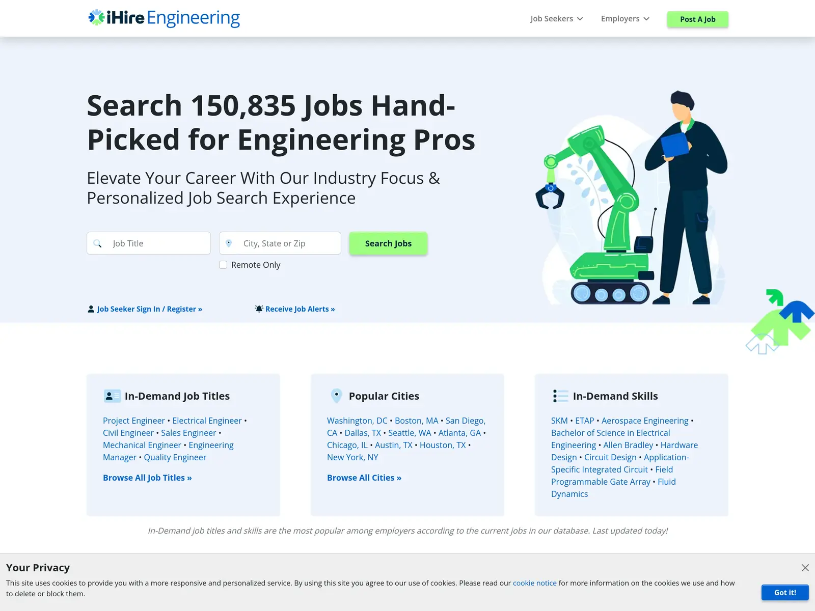 Screenshot of iHireEngineering