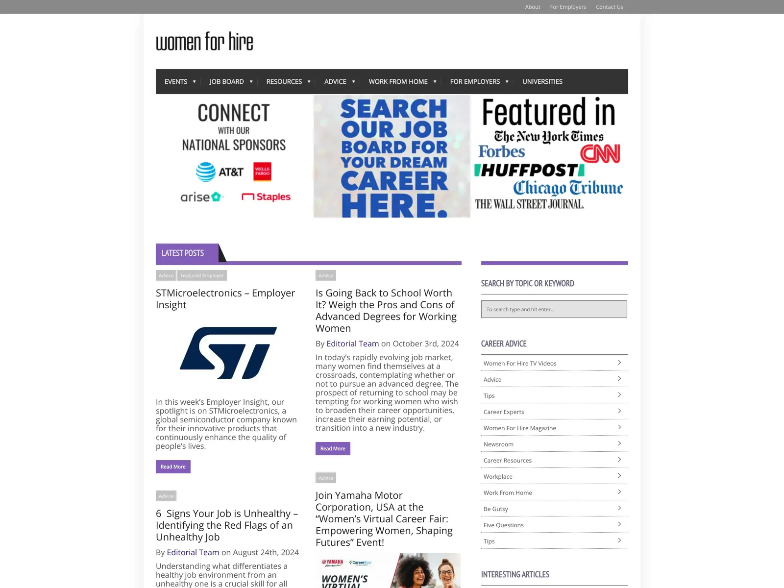 Screenshot of Women For Hire