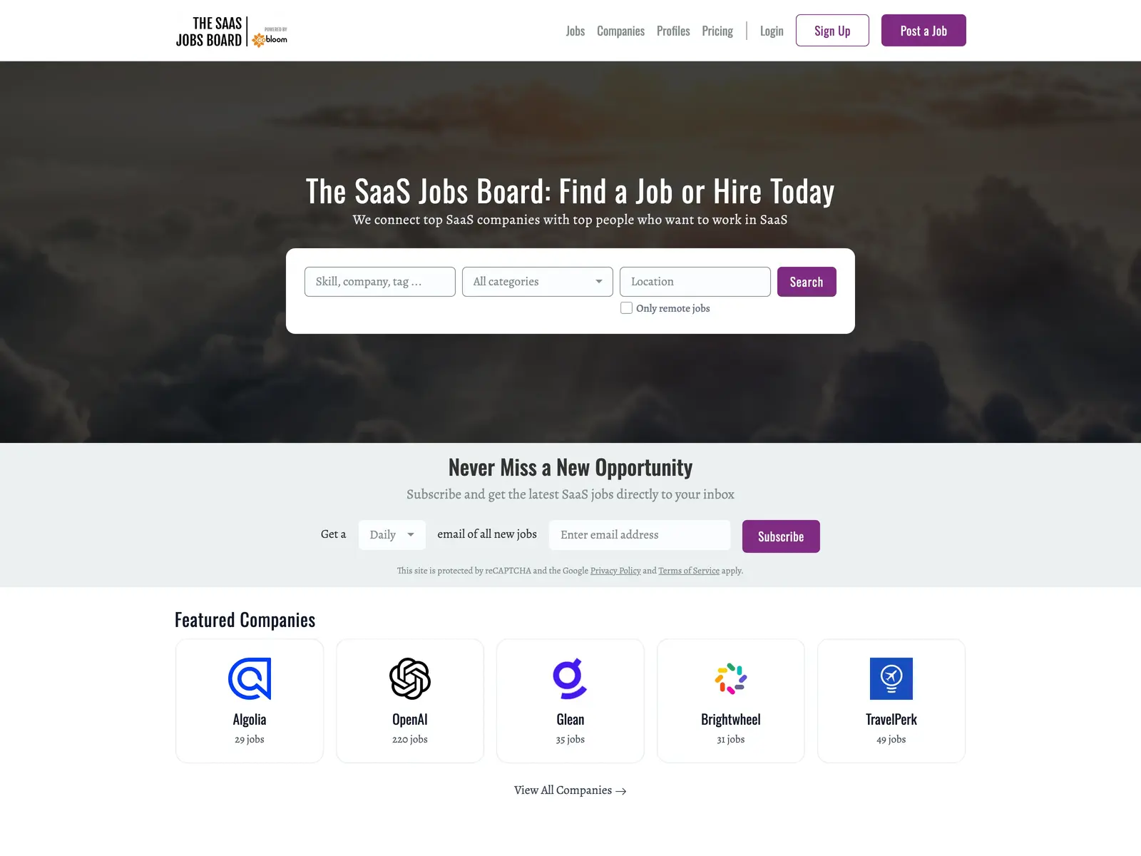 Screenshot of The SaaS Jobs Board