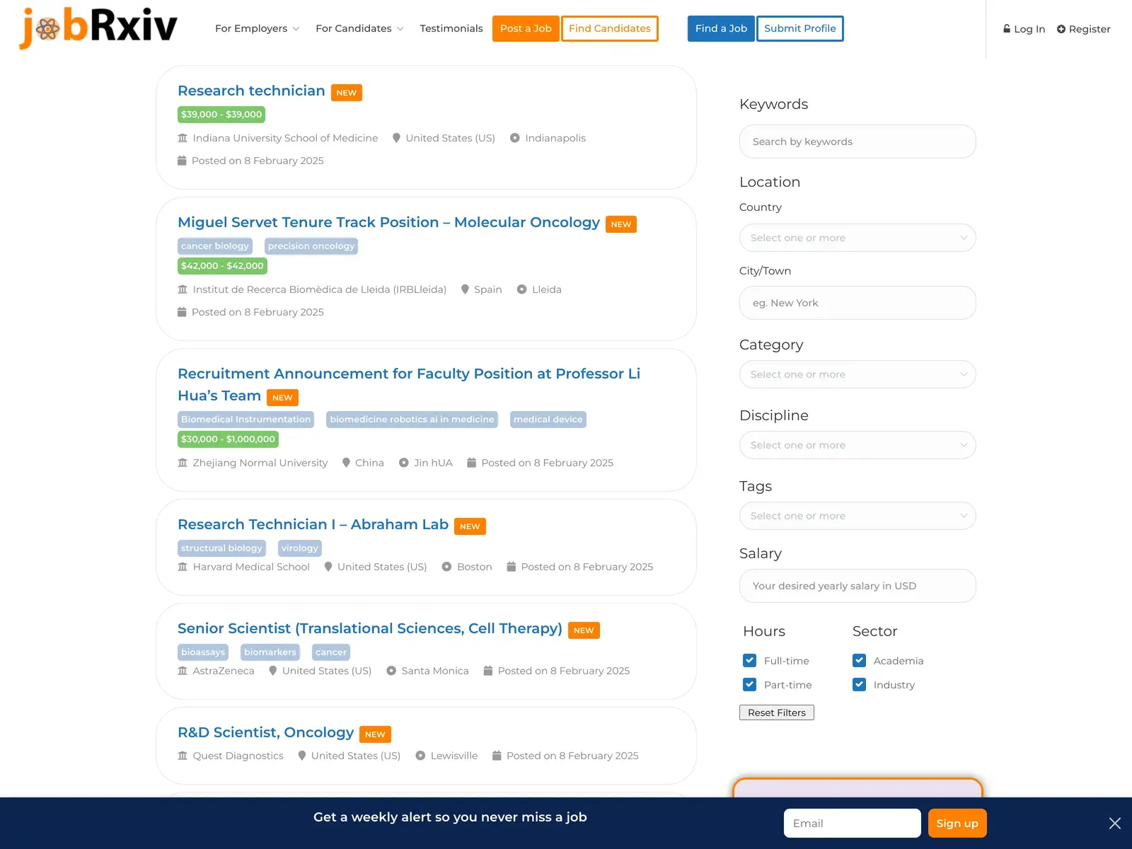 Screenshot of jobRxiv