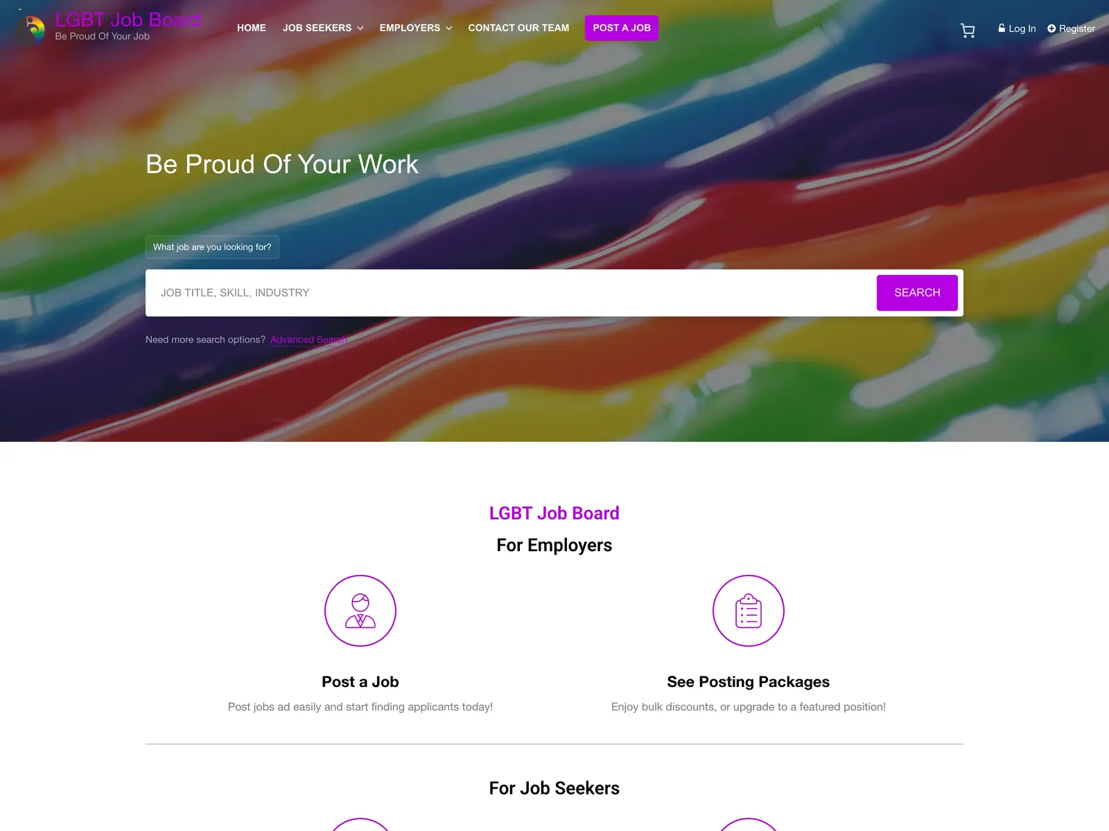 Screenshot of LGBT Job Board