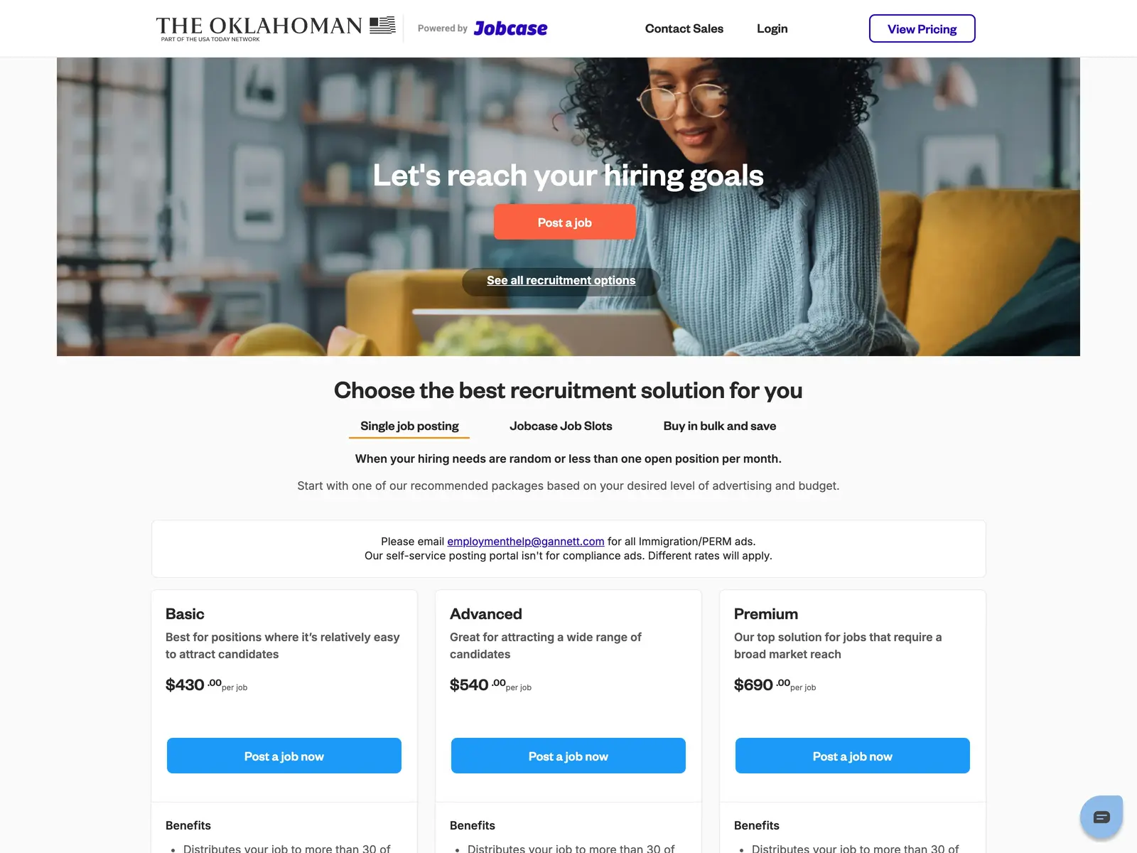 Screenshot of The Oklahoman Jobs