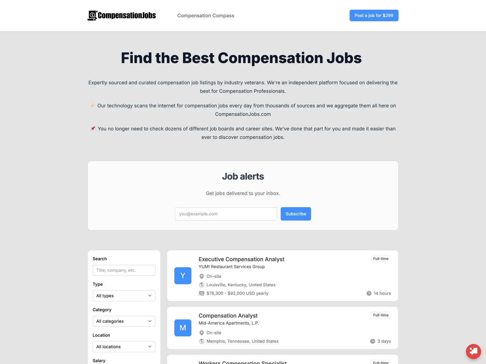 Screenshot of CompensationJobs