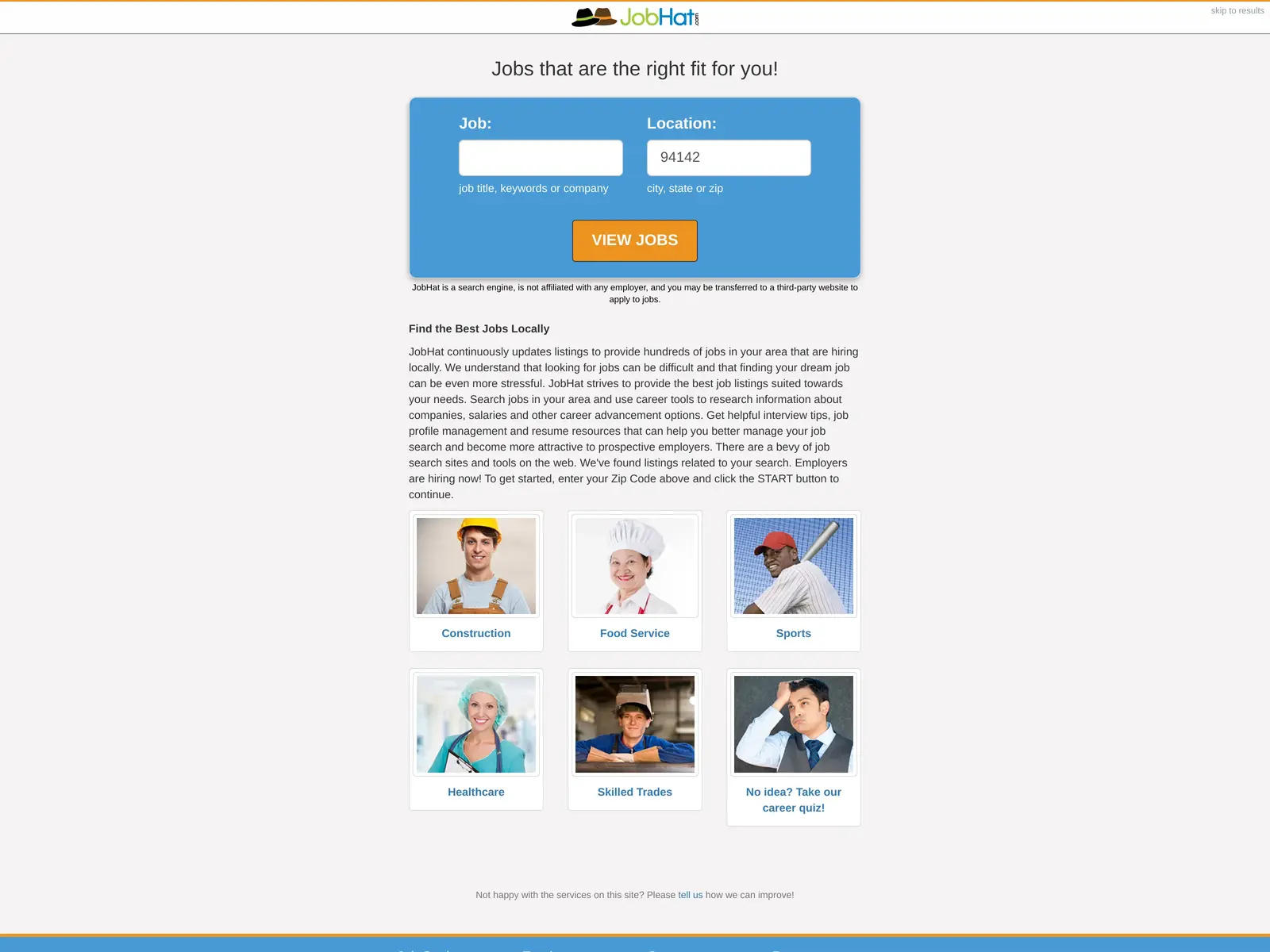 Screenshot of JobHat