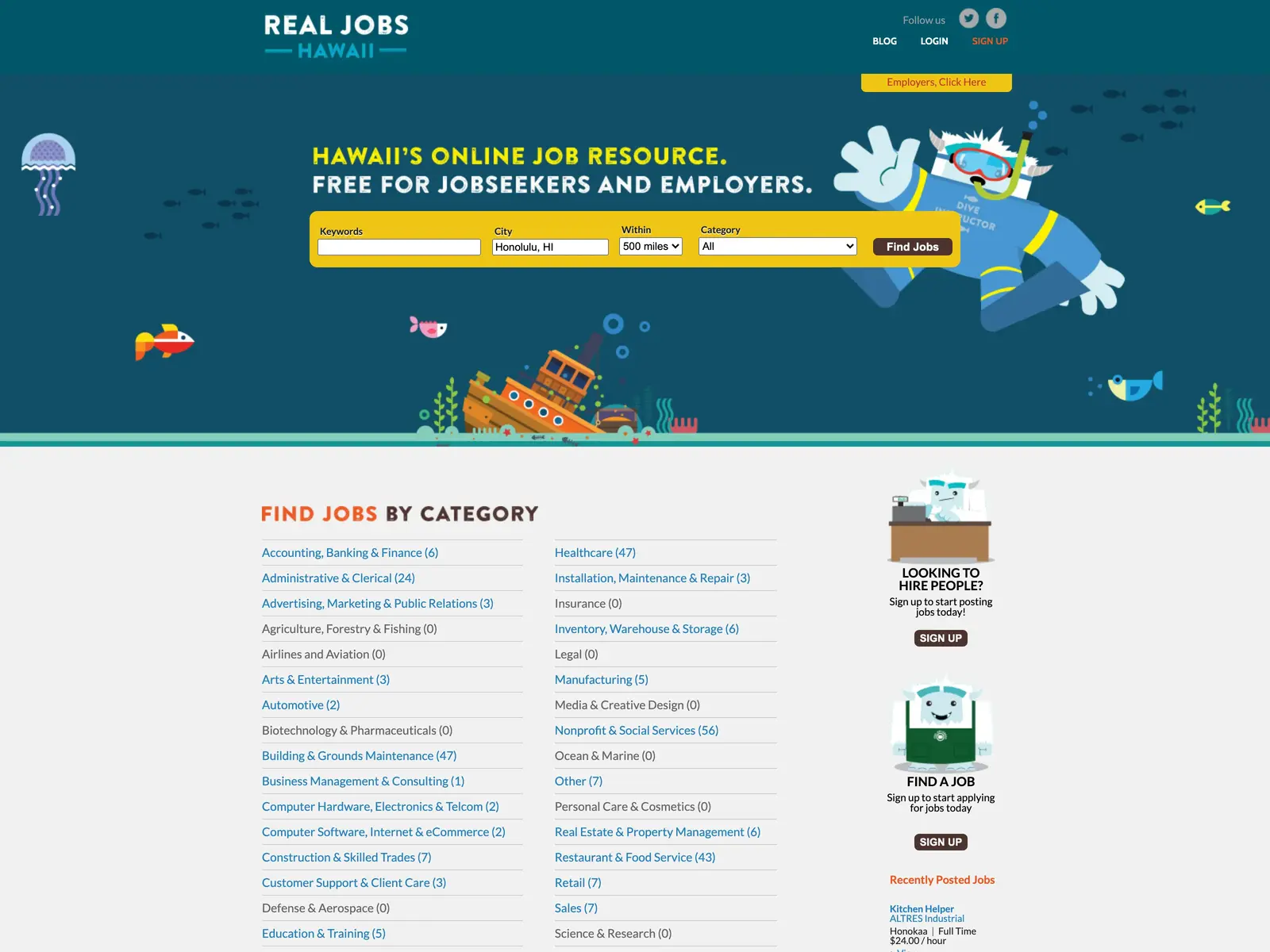 Screenshot of Real Jobs Hawaii